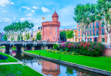 Castillet tower hosting a museum of history and culture in Perpignan, France