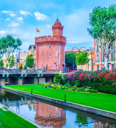 Castillet tower hosting a museum of history and culture in Perpignan, France