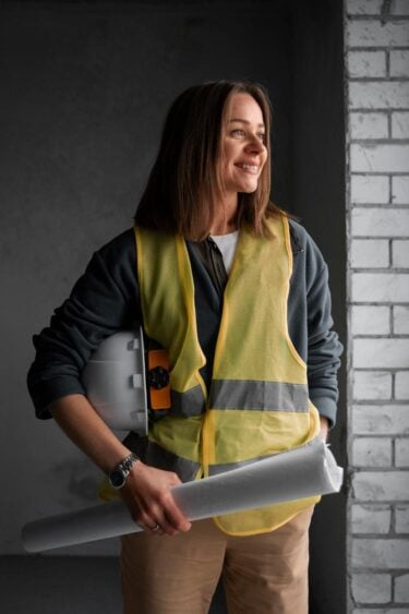 coup moyen femme travaillant comme ingenieur